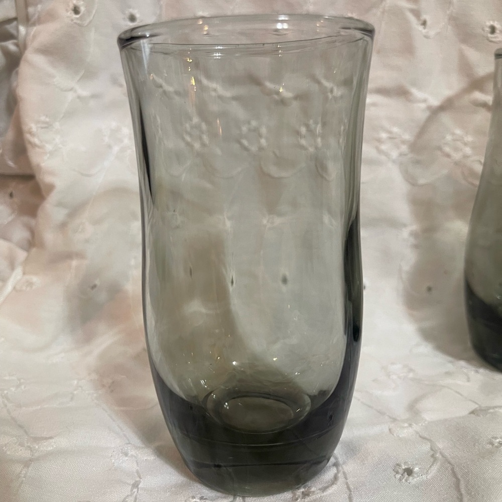 Vintage MCM Glasses Gray Smoke Juice 5oz Tumblers Set of 5